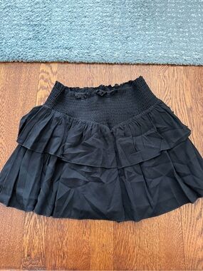 Katie J NYC Black Tiered Ruffle Mini Skirt